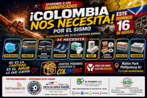 Colombia nos necesita: este domingo 16 de agosto se realizará una gran jornada de donación en Phillipsburg, NJ